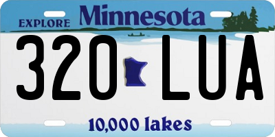 MN license plate 320LUA