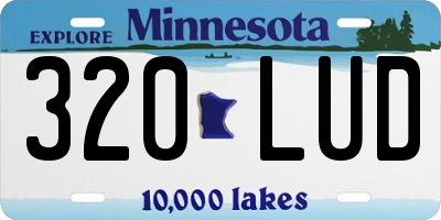 MN license plate 320LUD