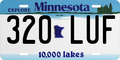MN license plate 320LUF