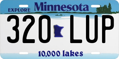 MN license plate 320LUP