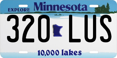MN license plate 320LUS