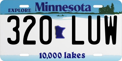 MN license plate 320LUW