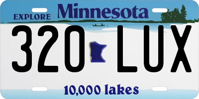 MN license plate 320LUX
