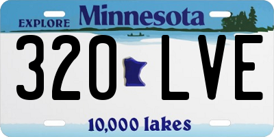MN license plate 320LVE