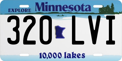 MN license plate 320LVI