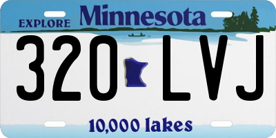 MN license plate 320LVJ
