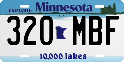MN license plate 320MBF