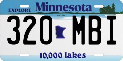 MN license plate 320MBI