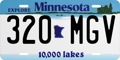 MN license plate 320MGV
