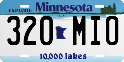 MN license plate 320MIO