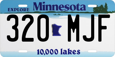MN license plate 320MJF