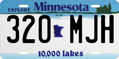 MN license plate 320MJH