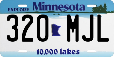MN license plate 320MJL