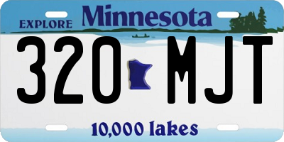 MN license plate 320MJT