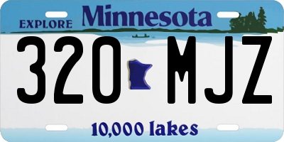 MN license plate 320MJZ