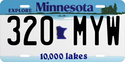 MN license plate 320MYW