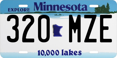 MN license plate 320MZE