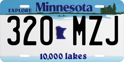MN license plate 320MZJ