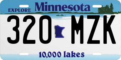 MN license plate 320MZK