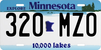 MN license plate 320MZO