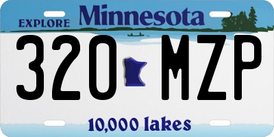 MN license plate 320MZP
