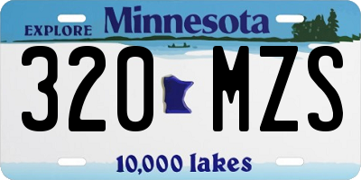 MN license plate 320MZS
