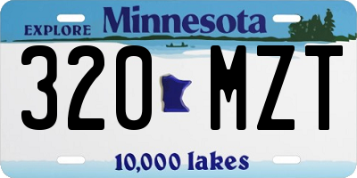 MN license plate 320MZT