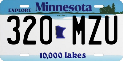 MN license plate 320MZU