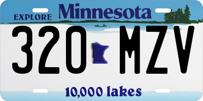 MN license plate 320MZV