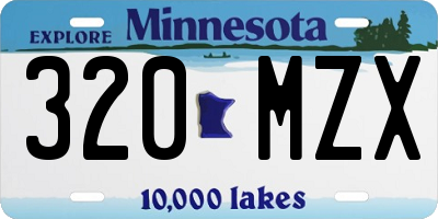 MN license plate 320MZX