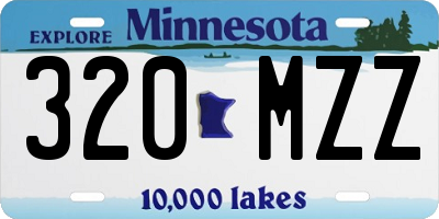 MN license plate 320MZZ