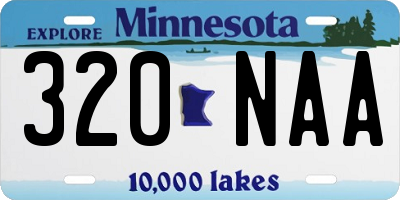 MN license plate 320NAA