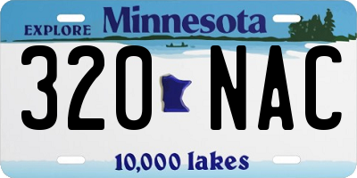 MN license plate 320NAC