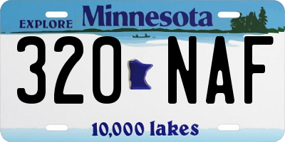 MN license plate 320NAF
