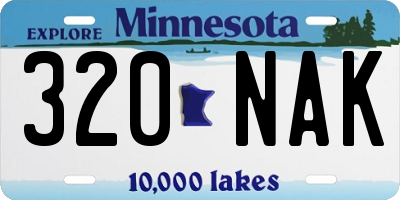 MN license plate 320NAK