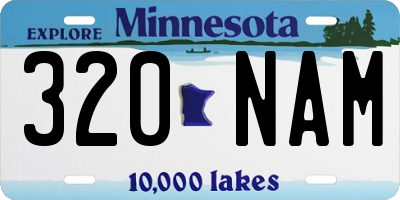 MN license plate 320NAM