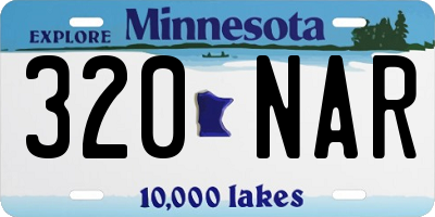 MN license plate 320NAR