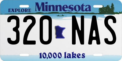MN license plate 320NAS