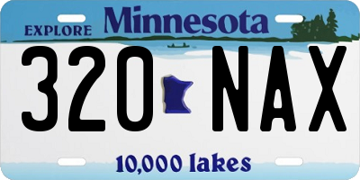 MN license plate 320NAX