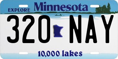 MN license plate 320NAY