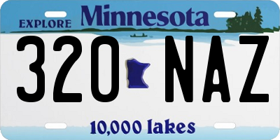 MN license plate 320NAZ