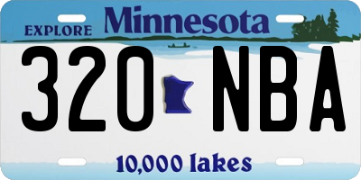 MN license plate 320NBA