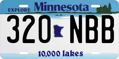 MN license plate 320NBB