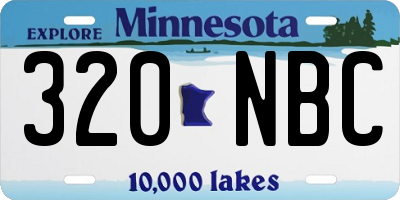 MN license plate 320NBC