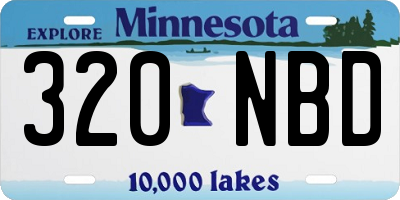 MN license plate 320NBD