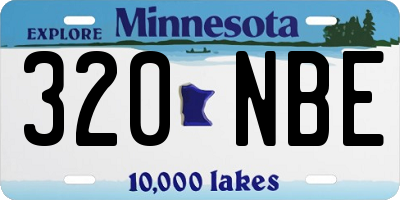 MN license plate 320NBE
