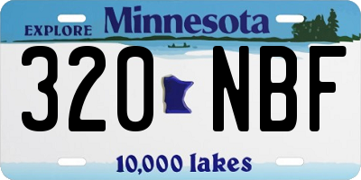 MN license plate 320NBF