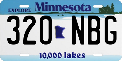 MN license plate 320NBG