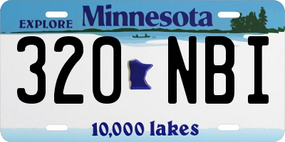 MN license plate 320NBI
