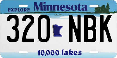 MN license plate 320NBK